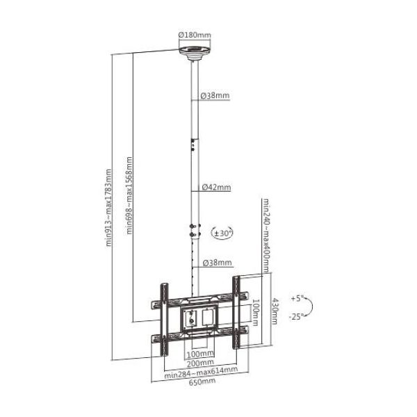 Heavy-Duty TV Ceiling Mount