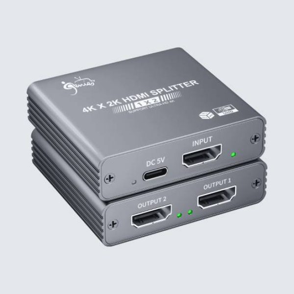 4K HDMI Splitter 1 in 2 out, Aluminum Case