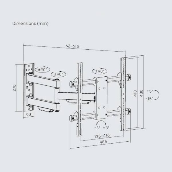 Heavy-Duty Full-Motion TV Wall Mount