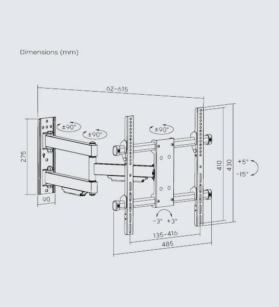 Heavy-Duty Full-Motion TV Wall Mount - Image 2