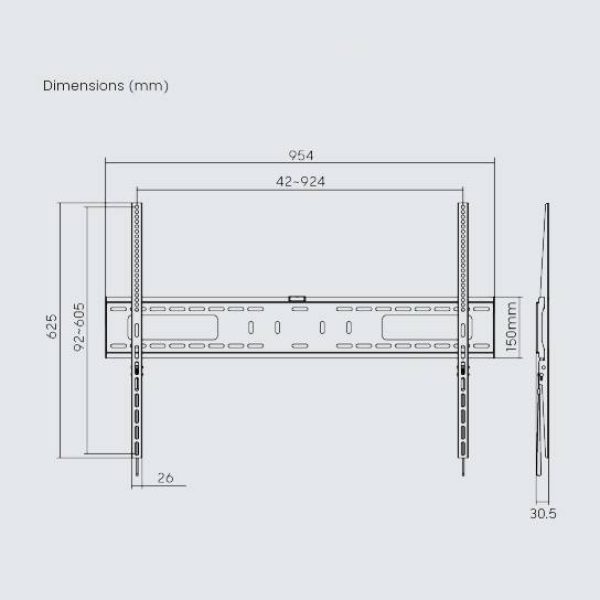 X-Large Heavy-Duty Fixed TV Wall Mount